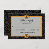 Elegant Mandala Indian Wedding RSVP (Voorkant / Achterkant)