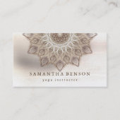 Elegant Mandala Lotus Flower Logo Yoga Instructor Visitekaartje (Voorkant)