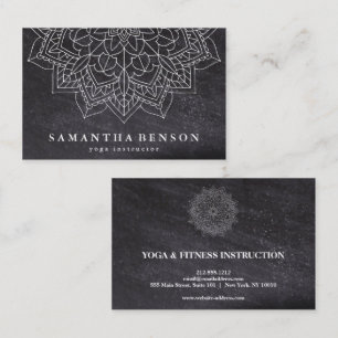 Elegant Mandala Lotus Flower Logo Yoga Instructor Visitekaartje