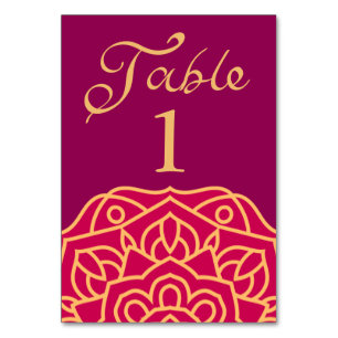 Elegant Mandala Magenta Gold Indian Wedding Kaart