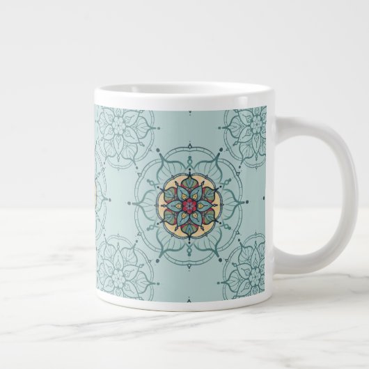 Élégant Mandala Mug Turquoise (Droite)