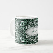 Élégant Mandala Mug Vert (Devant gauche)