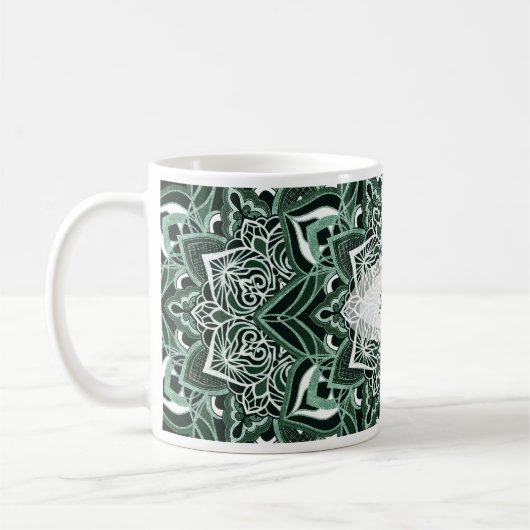 Élégant Mandala Mug Vert (Gauche)