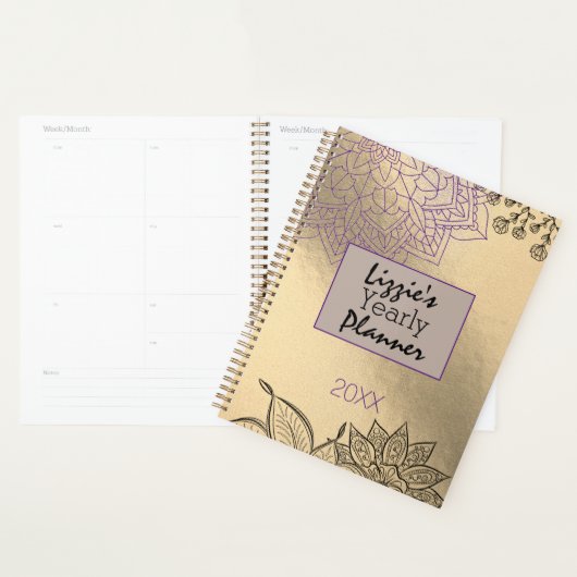 Elegant Mandala op Gold Planner (Display)