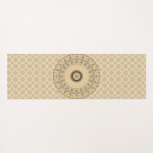 Elegant  Mandala op Tan Quatrefoil Yogamat (Achterkant (horizontaal))
