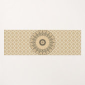 Elegant  Mandala op Tan Quatrefoil Yogamat (Voorkant (horizontaal))