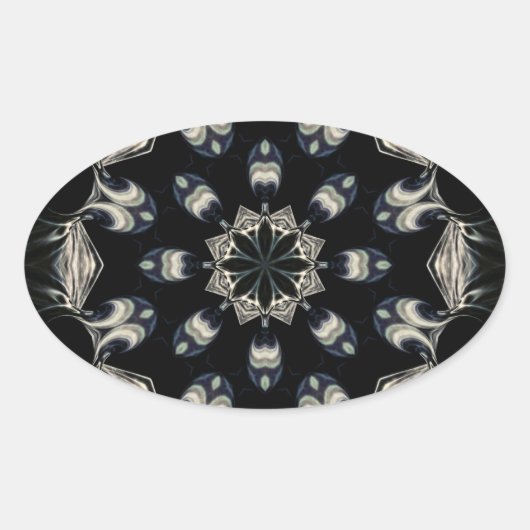 Elegant Mandala Ovale Sticker (Voorkant)