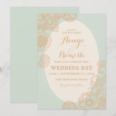 Elegant Mandala over de Circle Mehndi Wedding Kaart (Voorkant / Achterkant)