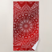 Elegant Mandala Red Strandlaken (Voorkant)