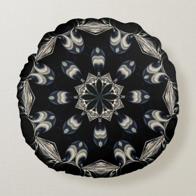 Elegant Mandala Rond Kussen (Voorkant)