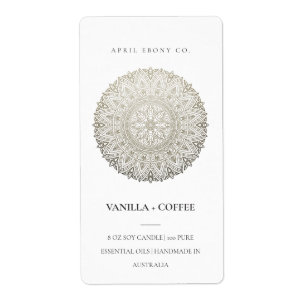 ELEGANT MANDALA SILVER FOIL CANDLE ETIKET
