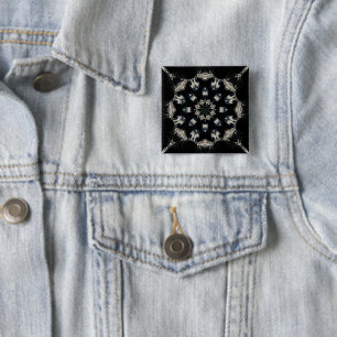 Elegant Mandala Vierkante Button 5,1 Cm