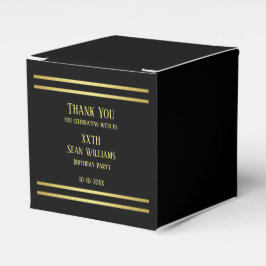 Elegant mannelijk goud & zwart verjaardag bedankdoosjes