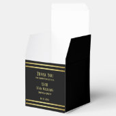 Elegant mannelijk goud & zwart verjaardag bedankdoosjes (Geopend)