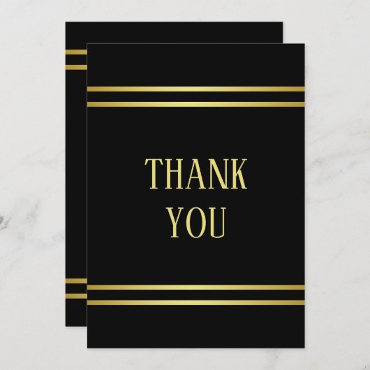 Elegant mannelijk goud & zwart verjaardag bedankkaart (Voorkant / Achterkant)