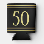 Elegant mannelijk goud & zwart verjaardag blikjeskoeler (Voorkant)