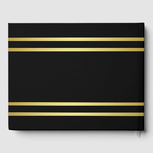 Elegant mannelijk goud & zwart verjaardag gastenboek (Achterkant)