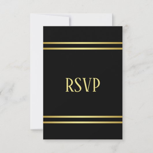 Elegant mannelijk goud & zwart verjaardag RSVP kaartje (Voorkant)
