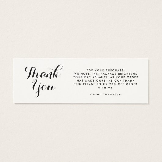 Elegant manuscript bedrijfs logo dank u kaart opne (Achterkant)