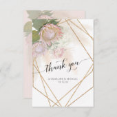 Elegant Manuscript Dank u Moderne Geometrische Flo Bedankkaart (Voorkant / Achterkant)