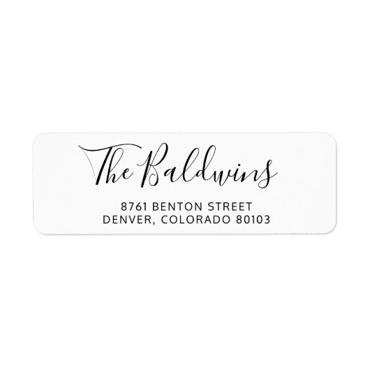 Elegant Manuscript Modern Adres van de Terugkeer Etiket (Voorkant)