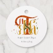 Elegant Manuscript Thanks Autumn Fall Foliage Bedankjes Labels (Achterkant)