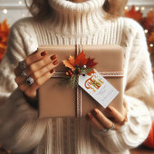 Elegant Manuscript Thanks Autumn Fall Foliage Cadeaulabel