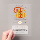 Elegant Manuscript Thanks Autumn Foliage Acryl Uitnodigingen (Insitu (Draagbaar))