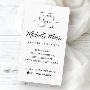 Elegant manuscript witte verticale logo visitekaartje