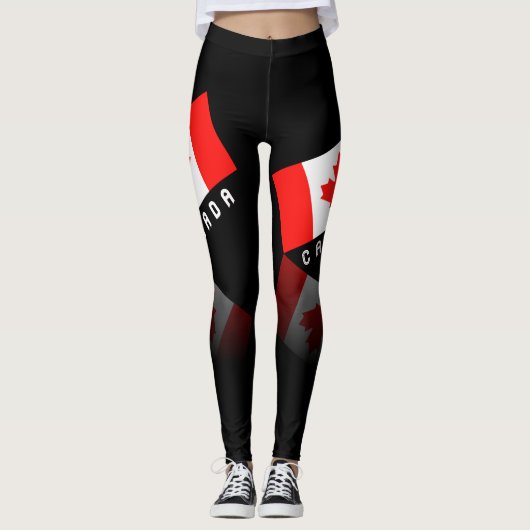 Elegant Maple Leaf Canada Flag Leggings (Voorkant)