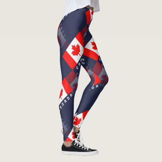 Elegant Maple Leaf Canadian Flag 3D Reflection Leggings (Rechts)