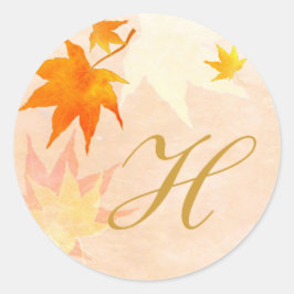 Elegant Maple Wedding Favor Ronde Sticker