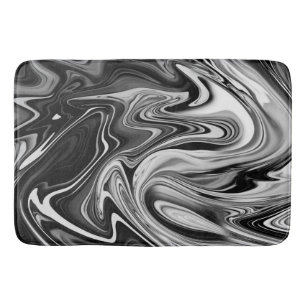 Elegant Marble 7 - Liquid Black en White Badmat