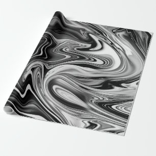 Elegant Marble 7 - Liquid Black en White Cadeaupapier