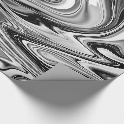 Elegant Marble 7 - Liquid Black en White Cadeaupapier (Hoek)