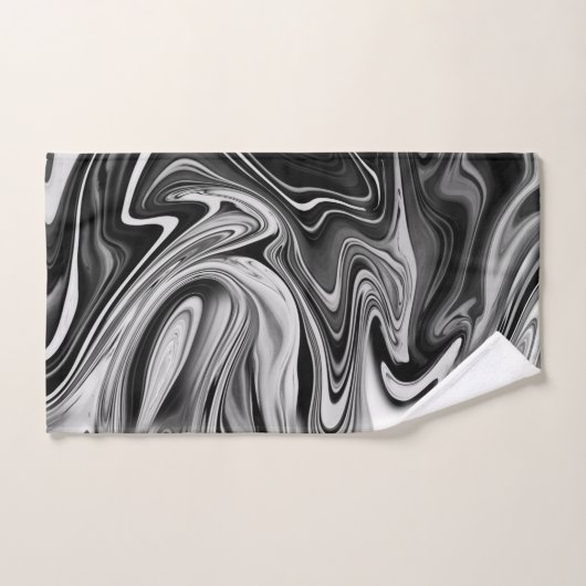 Elegant Marble 7 - Liquid Black en White Handdoek (Handdoek)