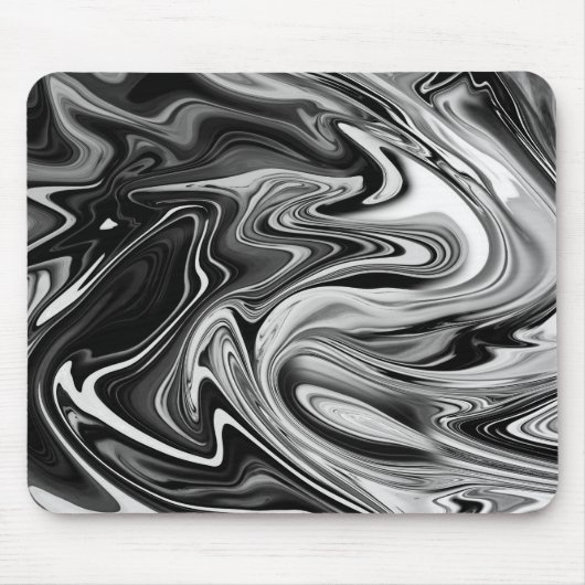 Elegant Marble 7 - Liquid Black en White Muismat (Voorkant)