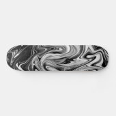 Elegant Marble 7 - Liquid Black en White Skateboard (Horizontaal)