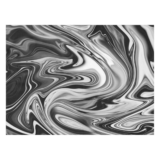 Elegant Marble 7 - Liquid Black en White Tafelkleed (Voorkant (Horizontaal))