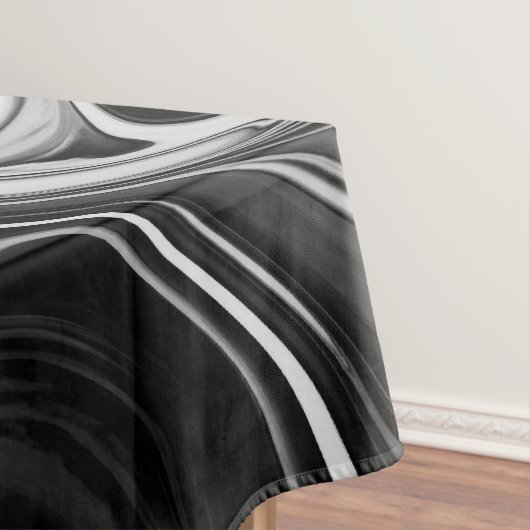 Elegant Marble 7 - Liquid Black en White Tafelkleed (Voorbeeld)