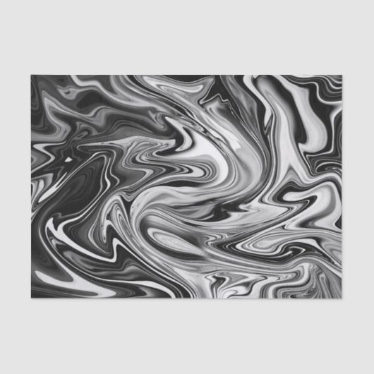 Elegant Marble 7 - Liquid Black en White Tissuepapier (Voorkant)