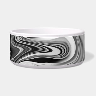 Elegant Marble 7 - Liquid Black en White Voerbakje