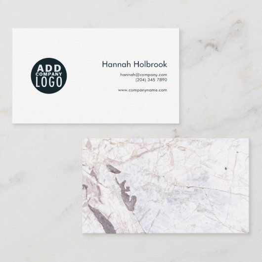 Elegant Marble Abstract Modern Company Logo Visitekaartje (Voorkant / Achterkant)