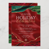 Elegant Marble Agate Holiday Uitnodiging (Voorkant / Achterkant)