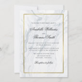 Elegant Marble and Gold Wedding Kaart (Voorkant)