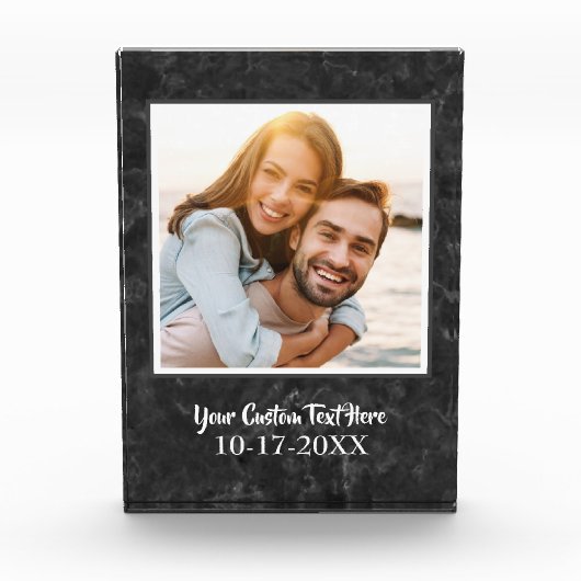 Elegant Marble Chic Modern Custom Sjabloon Fotoblokken (Voorkant)