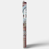 ELEGANT MARBLE COLUMN, PINK RED GEM STONE MONOGRAM Case-Mate iPhone CASE (Achterkant / Links)