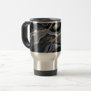 Elegant Marble Custom Personated Travel Mug Reisbeker