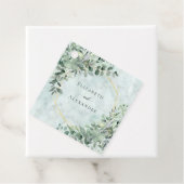 Elegant Marble Eucalyptus Greenery Gold Wedding Bedankjes Labels (In situ)