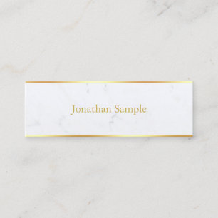 Elegant Marble Gold Name Sjabloon Modern Trendy Mini Visitekaartje